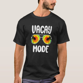 Ferien Sommersonnenbrille Gefärbte Krawatte Palmen T-Shirt