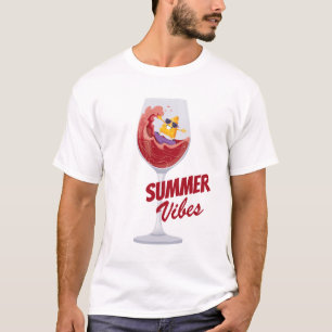 Ferien Sommerwoben Sonniger Cartoon Weinkeller T-Shirt