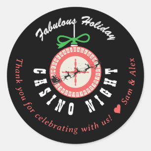 Ferien Vegas Casino Blackjack Poker Nacht Party Runder Aufkleber