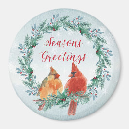 Ferien - WC Kranz mit Kardinal Pair Magnet