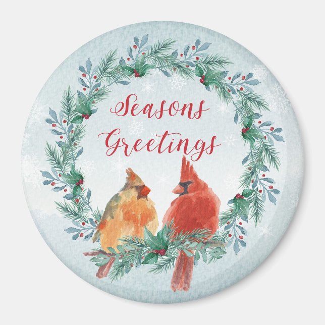 Ferien - WC Kranz mit Kardinal Pair Magnet (Vorne)