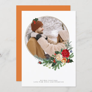 Ferien Winter Botanisches Foto Personalisiert Feiertagskarte