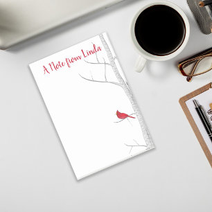 Ferien Winter Roter Kardinal Rustikale Natur Custo Post-it Klebezettel