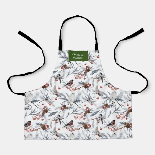 Ferien-Winterwunderland-Kinder Monogramm-Schürze Schürze (Vorderseite)