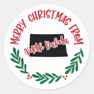 Ferienaufkleber aus Nord-Dakota Runder Aufkleber