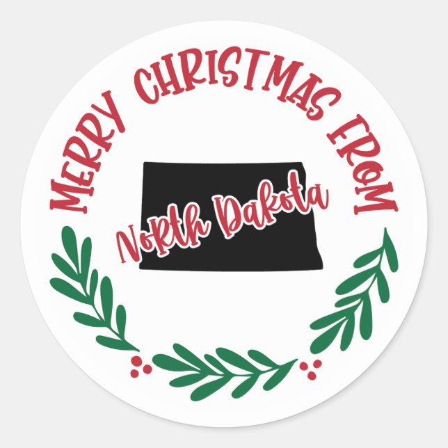Ferienaufkleber aus Nord-Dakota Runder Aufkleber (Vorderseite)