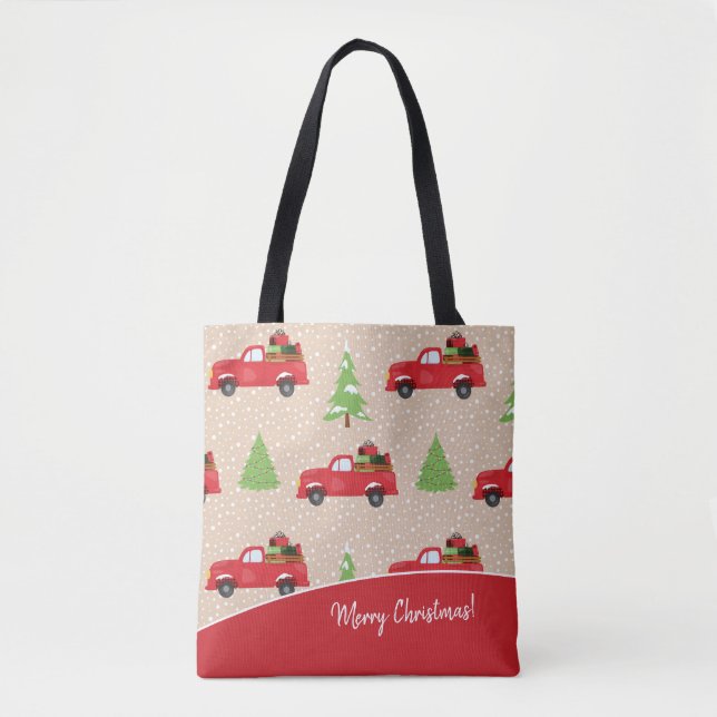 Ferienbaum mit Vintagem LKW Frohe Weihnachten (Vorderseite)