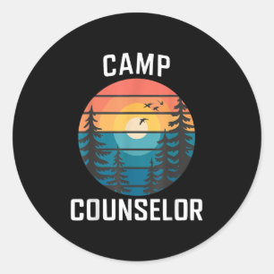 Ferienbetreuer-Shirt Camper Sommer Camping-Persona Runder Aufkleber