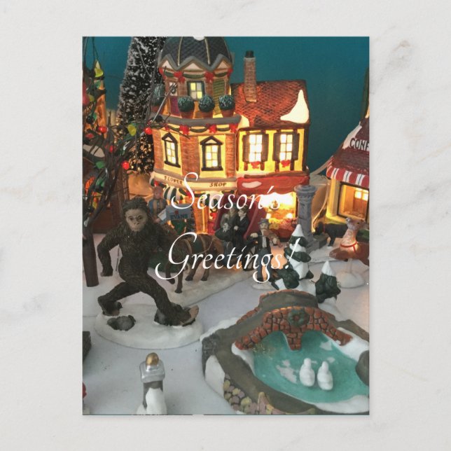 Feriendorf Bigfoot Feiertagspostkarte (Vorderseite)