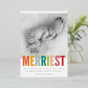 FERIENFAMILIE FOTO fröhlichste mutige, farbenfroh Folien Feiertagskarte