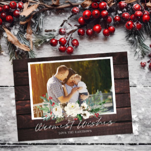 FERIENFOTO   Editierbare rustikale Weihnachtskarte Einladung