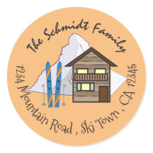 Ferienhaus Doodle Umschlag Aufkleber