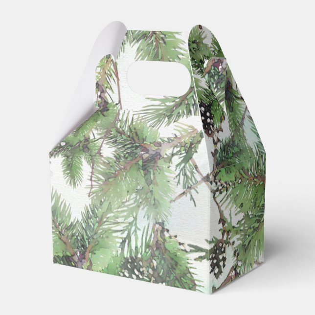 Ferienhaus Green & Pine Cones Country Winter Weddi Geschenkschachtel (Vorderseite)