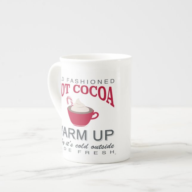 Ferienhaus heiße Kakao Prozellantasse (Vorderseite Links)