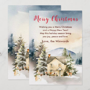 Ferienhaus im Winter Frohe Weihnachten