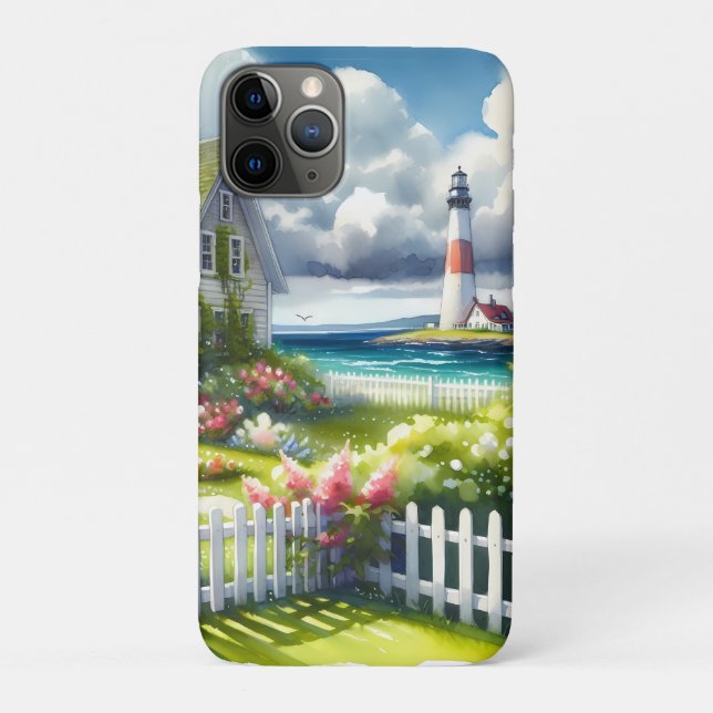 Ferienhaus mit Blick auf den Leuchtturm Case-Mate iPhone Hülle (Rückseite)