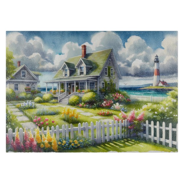 Ferienhaus mit Blick auf den Leuchtturm Schneidebrett (Vorderseite)
