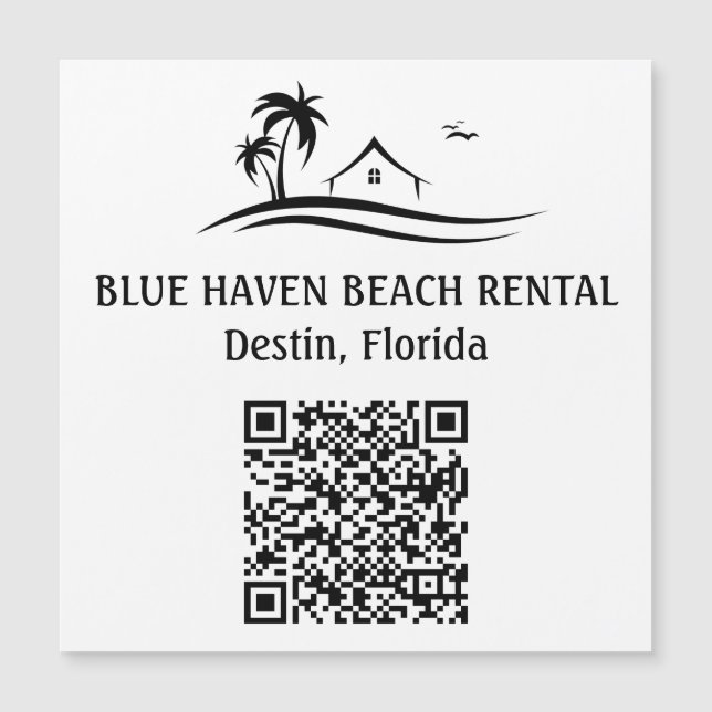 Ferienhaus-STR-QR-Code Urlaub  Magnetkarte (Vorderseite)