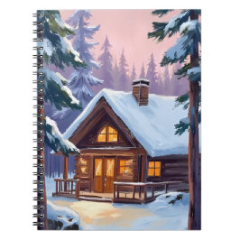 Ferienhaus Weihnachten | Wald Winter Schnee Notizblock
