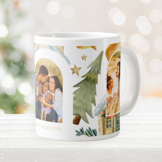 Ferienhäuser Drei Foto Weihnachten Jumbo-Tasse (Von Creator hochgeladen)