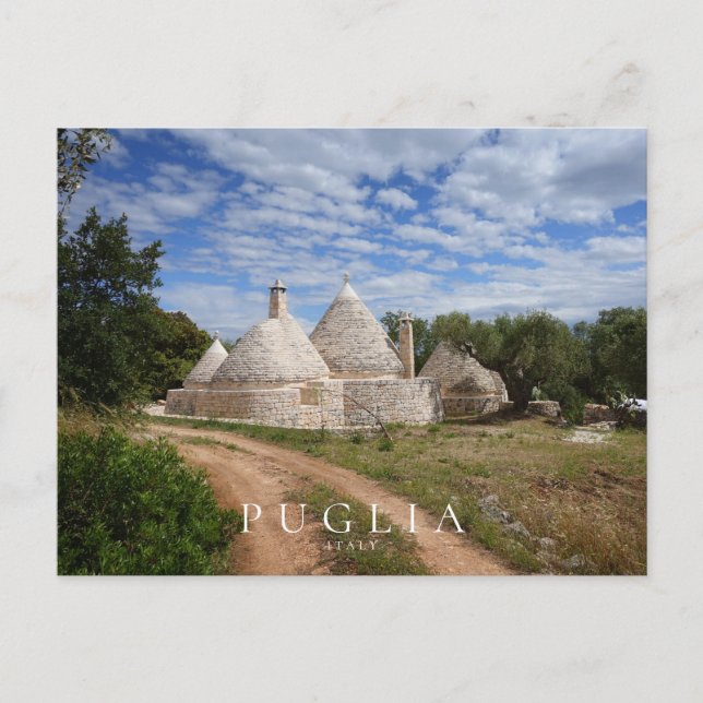 Ferienhäuser Trulli in Puglia, Italien Postkarte (Vorderseite)