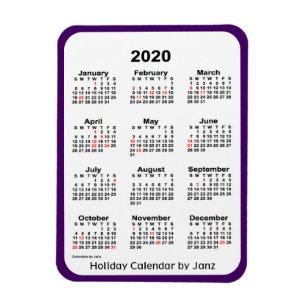 Ferienkalender 2020 von Janz Lila Magnet