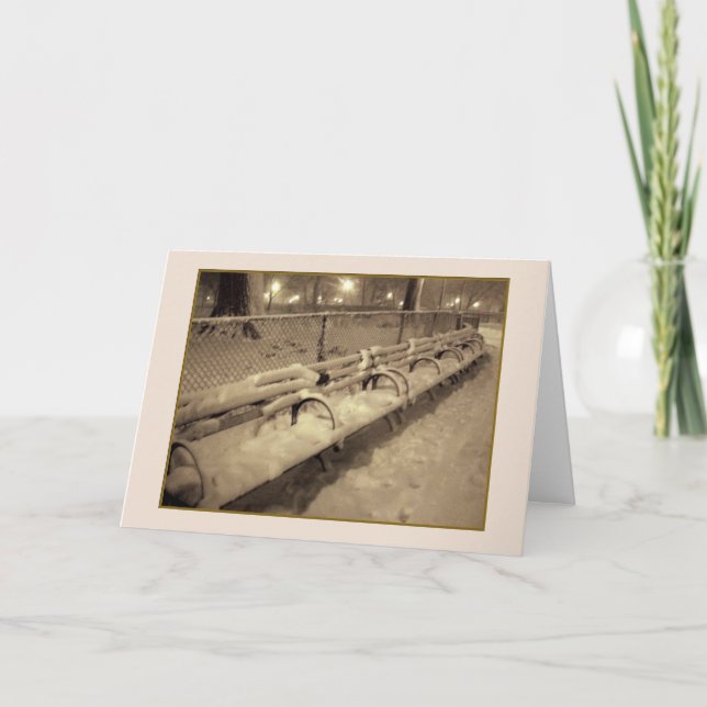 Ferienkarte "Snowy Benches" - Leere Karte (Vorderseite)