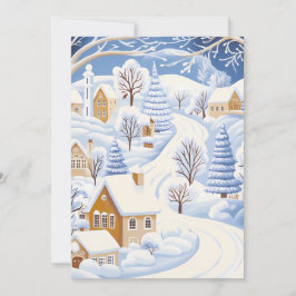 Ferienkarte Snowy Village Feiertagskarte