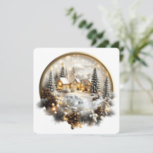 Ferienkarte, Winterlandschaft Feiertagskarte