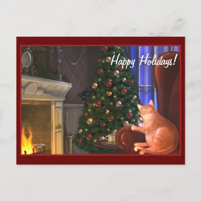 Ferienkatzen Postkarte (Vorderseite)