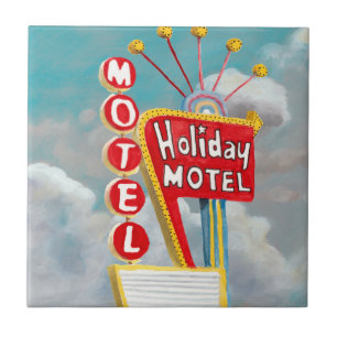 Ferienmotel-Schild Fliese