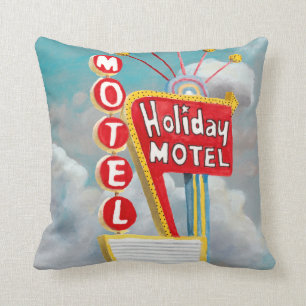 Ferienmotel-Schild Kissen