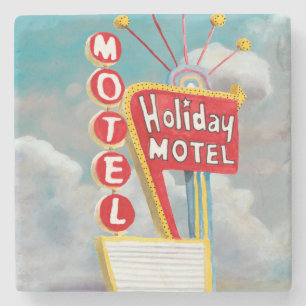 Ferienmotel-Schild Steinuntersetzer