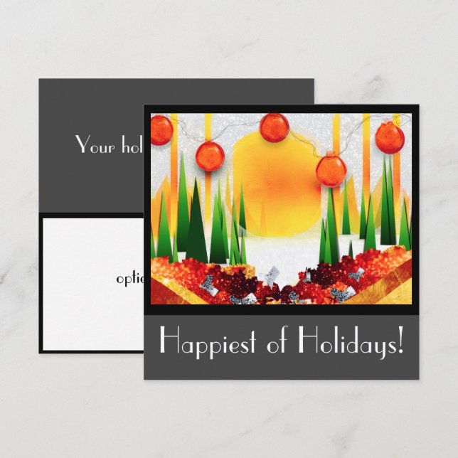 FERIENSONNENSCHEIN INNERHALB DER PINEN :) FEIERTAGSKARTE (Vorne/Hinten)