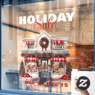 FERIENVERKAUF DEKORIERTE CHRISTMAS SHOP FENSTERAUFKLEBER