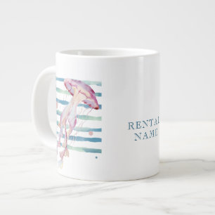 Ferienvermietung, Wasserfarben Qualle Jumbo-Tasse