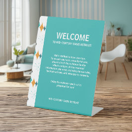 Ferienvermietung Welcome Guest Retro Sternexplosio Sockelschild