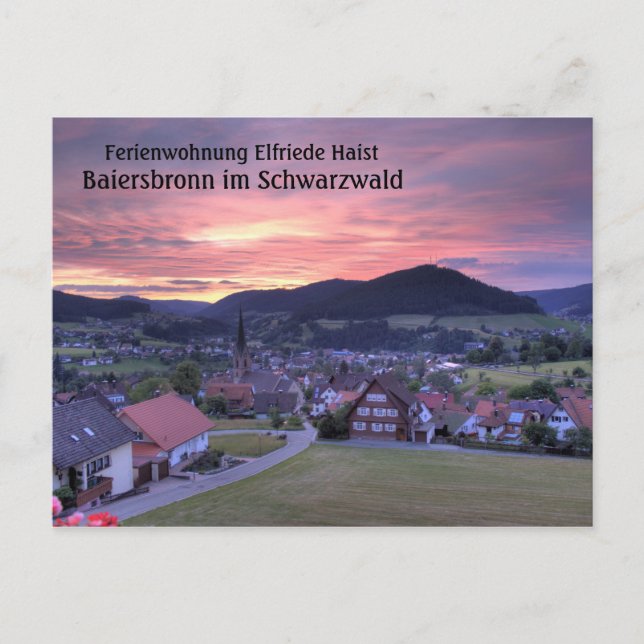 Ferienwohnung Elfriede Haist - Sonnenuntergang Postkarte (Vorderseite)