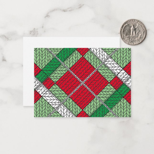 FERIENWOHNUNG RAUTE STRICK 3.5x2.5 Flachkarte / Ho Mitteilungskarte (Vorderseite/Rückseite Beispiel)