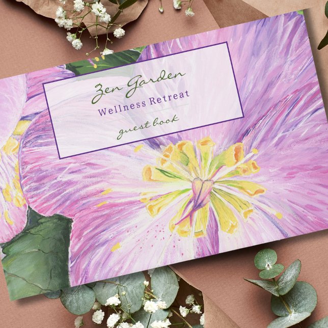 Ferienwohnungen Florenz Gästebuch (This lovely floral guest book features my original hellebores flower painting.)