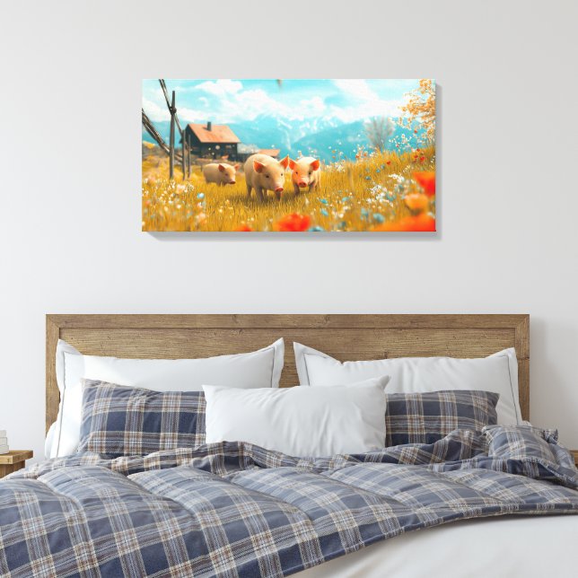 Ferkel spielen leinwanddruck (Insitu (Schlafzimmer))