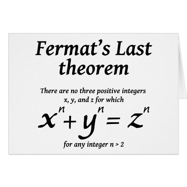 Fermats letztes Theorem (Vorderseite (Horizontal))