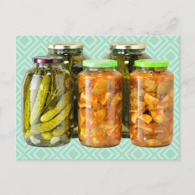 Fermented Vegetables in Jars  Postkarte (Vorderseite)