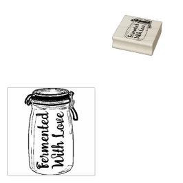 Fermentiert mit Liebe Gummistempel