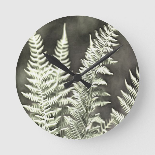 Fern Artistic Abstrakt Runde Wanduhr (Vorderseite)