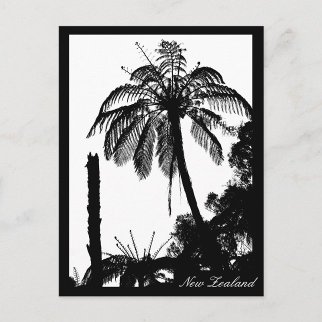 Fern-Baumwald, Silver Fern, Natur Neuseeland Postkarte (Vorderseite)