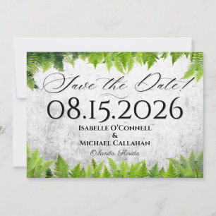 Fern Blätter Hochzeitsankündigung Save the Date