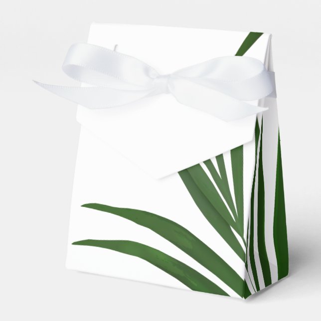 Fern Blätter Tropical Favor Box Geschenkschachtel (Vorderseite)