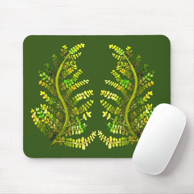 Fern-Blattgrün-Kunst Mousepad (Mit Mouse)