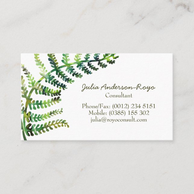 Fern Business Card Visitenkarte (Vorderseite)
